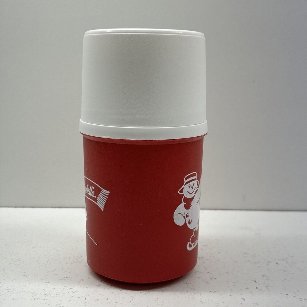 Vintage Aladdinware Campbell's Soup Thermos with Cup - Red/White Snowman - Picture 2 of 7